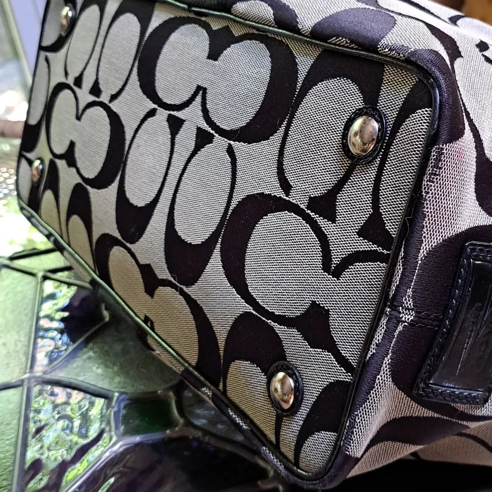 Coach Black and Tan Signature Satchel. CLOSET CLOSING SALE.